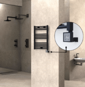 Radiva Haiti Elektrikli Havlupan 500x700 Düz Siyah Mat (KTX3 Termostat) 300 Watt