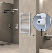 Radiva Haiti Elektrikli Havlupan 600x1000 Düz Beyaz Parlak (Thesis Termostat) 600 Watt - 1HAI06001000DB1PE2060 - Elektrikli Havlupan