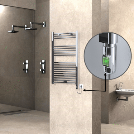 Radiva Haiti Elektrikli Havlupan 600x1000 Düz Krom (On/Off Düğmeli) 300 Watt