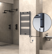 Radiva Haiti Elektrikli Havlupan 600x1100 Düz Antrasit Texture (OneD On/Off ) Sağ 600 Watt