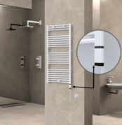 Radiva Haiti Elektrikli Havlupan 600x1200 Düz Beyaz Parlak (OneD On/Off ) Sağ 600 Watt - 1HAI06001200DB1PE8060 - Elektrikli Havlupan