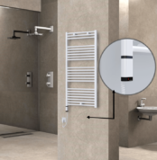 Radiva Haiti Elektrikli Havlupan 600x1200 Düz Beyaz Parlak (OneD On/Off ) Sol 600 Watt - 1HAI06001200DB1PE9060 - Elektrikli Havlupan
