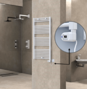 Radiva Haiti Elektrikli Havlupan 600x1200 Düz Beyaz Parlak (Thesis Termostat) 600 Watt - 1HAI06001200DB1PE2060 - Elektrikli Havlupan