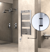 Radiva Haiti Elektrikli Havlupan 600x1200 Düz Krom (OneD On/Off ) Sol 300 Watt