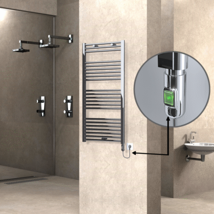 Radiva Haiti Elektrikli Havlupan 600x1200 Düz Krom (On/Off Düğmeli) 300 Watt