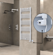 Radiva Haiti Elektrikli Havlupan 600x1500 Düz Beyaz Parlak (Thesis Termostat) 900 Watt - 1HAI06001500DB1PE2090 - Elektrikli Havlupan