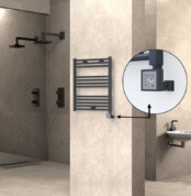 Radiva Haiti Elektrikli Havlupan 600x700 Düz Antrasit Texture (KTX3 Termostat) 300 Watt