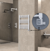 Radiva Haiti Elektrikli Havlupan 600x700 Düz Beyaz Parlak (KTX3 Termostat) 300 Watt