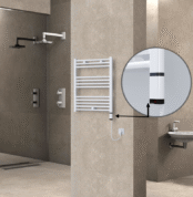 Radiva Haiti Elektrikli Havlupan 600x700 Düz Beyaz Parlak (OneD On/Off ) Sağ 300 Watt