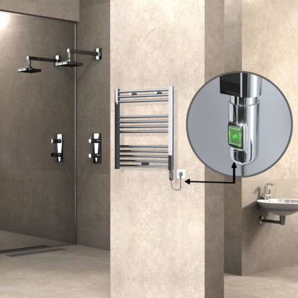 Radiva Haiti Elektrikli Havlupan 600x700 Düz Krom (On/Off Düğmeli) 200 Watt