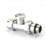 Radiva Radyatör Dönüş Vanası 1/2'' Krom Düz (17*2mm Boru Bağl. Rakorlu) - 5GUNSDDPX17K1P - Havlupan ve Radyatör Vanaları
