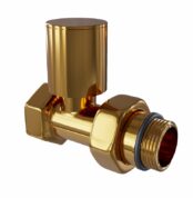 Radiva Radyatör Vanası 1/2'' Altın Renkli Düz (Metal Volanlı) - 5BORSDZPP00K2P - Havlupan ve Radyatör Vanaları