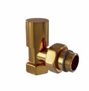 Radiva Radyatör Vanası 1/2'' Altın Renkli Köşe (Metal Volanlı) - 5BORSKSPP00K2P - Havlupan ve Radyatör Vanaları