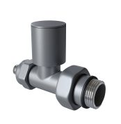 Radiva Radyatör Vanası 1/2'' Antrasit Düz Pex (Metal Volanlı 16*2mm Boru Bağl. Rakorlu) - 5BORSDZPX16B2T - Havlupan ve Radyatör Vanaları