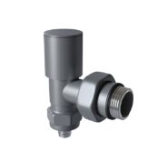 Radiva Radyatör Vanası 1/2'' Antrasit Köşe Pex (Metal Volanlı 16*2mm Boru Bağl. Rakorlu) - 5BORSKSPX16B2T - Havlupan ve Radyatör Vanaları
