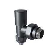 Radiva Radyatör Vanası 1/2'' Koyu Antrasit Köşe Pex (Metal Volanlı 16*2mm Boru Bağl. Rakorlu)