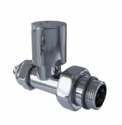 Radiva Radyatör Vanası 1/2'' Krom Düz Pex (Metal Volanlı 16*2mm Boru Bağl. Rakorlu) - 5BORSDZPX16K1P - Havlupan ve Radyatör Vanaları
