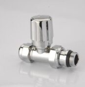 Radiva Radyatör Vanası 1/2'' Krom Düz Pex (Plastik Vol.16*2mm Boru Bağl. Rakorlu) - 5GUNSDZPX16K1P - Havlupan ve Radyatör Vanaları