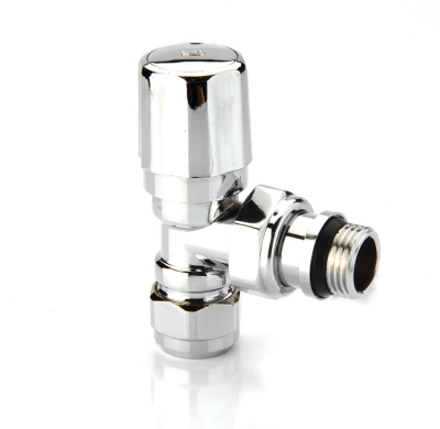 Radiva Radyatör Vanası 1/2'' Krom Köşe Pex (Plastik Vol.16*2mm Boru Bağl. Rakorlu) - 5GUNSKSPX16K1P - Havlupan ve Radyatör Vanaları