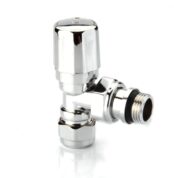 Radiva Radyatör Vanası 1/2'' Krom Köşe (Plastik Vol.17*2mm Boru Bağl. Rakorlu) - 5GUNSKSPX17K1P - Havlupan ve Radyatör Vanaları