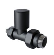 Radiva Radyatör Vanası 1/2'' Pütürlü Siyah Düz Pex (Metal Volanlı 16*2mm Boru Bağl. Rakorlu) - 5BORSDZPX16B3T - Havlupan ve Radyatör Vanaları
