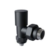 Radiva Radyatör Vanası 1/2'' Pütürlü Siyah Köşe Pex (Metal Volanlı 16*2mm Boru Bağl. Rakorlu) - 5BORSKSPX16B3T - Havlupan ve Radyatör Vanaları