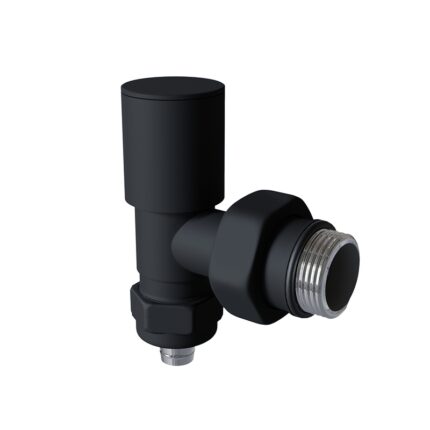 Radiva Radyatör Vanası 1/2'' Siyah Köşe Pex (Metal Volanlı 16*2mm Boru Bağl. Rakorlu) - 5BORSKSPX16B3M - Havlupan ve Radyatör Vanaları