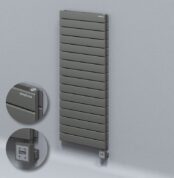 Radiva Tip 20H Elektrikli Çelik Dekoratif Radyatör 1180x500 Antrasit (KTX3 Termostat) 1000W - 220H11800500B2TE7100 - Elektrikli Radyatör