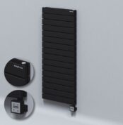Radiva Tip 20H Elektrikli Çelik Dekoratif Radyatör 1180x500 Siyah (KTX3 Termostat) 1000W - 220H11800500B3ME7100 - Elektrikli Radyatör