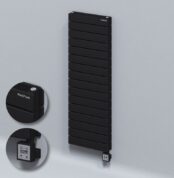 Radiva Tip 21H Elektrikli Çelik Dekoratif Radyatör 1180x400 Siyah (KTX3 Termostat) 1000W - 221H11800400B3ME7100 - Elektrikli Radyatör