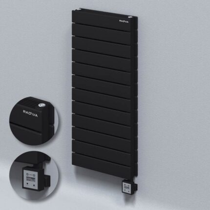 Radiva Tip 21H Elektrikli Çelik Dekoratif Radyatör 884x400 Siyah (KTX3 Termostat) 1000W - 221H08840400B3ME7100 - Elektrikli Radyatör