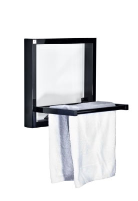 Radiva Towel Box Elektrikli Raflı Havlupan 480x480 Siyah - 1TOW04800480B3MS - İthal Tasarım Havlupan
