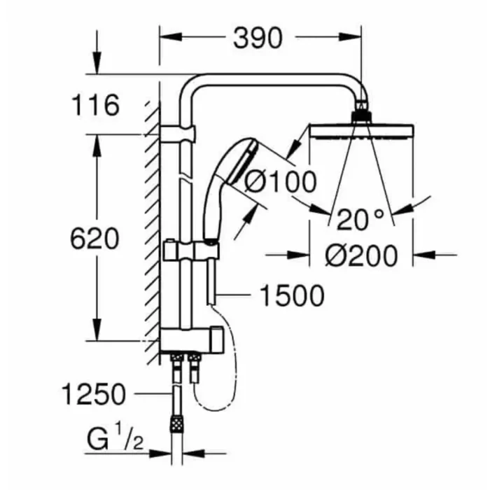 Grohe New Tempesta Grohterm Termostatik Banyo Bataryalı Duş Seti