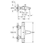 Grohe New Tempesta Grohterm Termostatik Banyo Bataryalı Duş Seti - 27389002-34576000 - Banyo Bataryası, İNDİRİMLİ FIRSAT ÜRÜNLERİ - 4