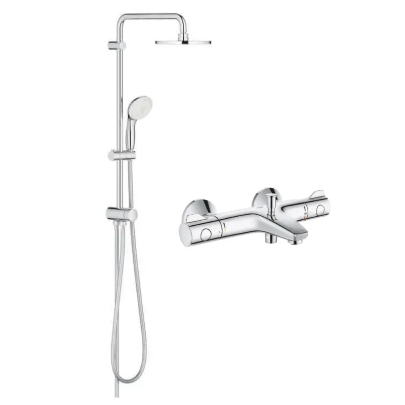 Grohe New Tempesta Grohterm Termostatik Banyo Bataryalı Duş Seti - 27389002-34576000 - Banyo Bataryası, İNDİRİMLİ FIRSAT ÜRÜNLERİ