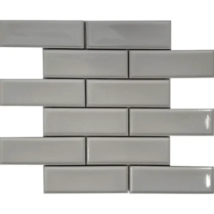 Pukka Tile Açık Gri 2x6 Bevelled Brick Porselen Mozaik - Açık-Gri-2x6-Bevelled-Brick - Porselen Mozaik
