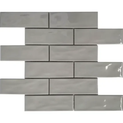 Pukka Tile Açık Gri 2x6 Dalgalı Brick Porselen Mozaik - Açık-Gri-2x6-Dalgalı-Brick - Porselen Mozaik