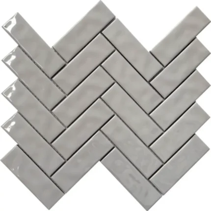 Pukka Tile Açık Gri Herringbone Porselen Mozaik - Açık-Gri-Herringbone - Porselen Mozaik
