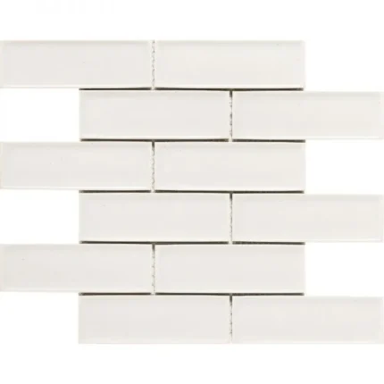 Pukka Tile Beyaz 2x6 Bevelled Brick Porselen Mozaik - Beyaz-2x6-Bevelled-Brick - Porselen Mozaik