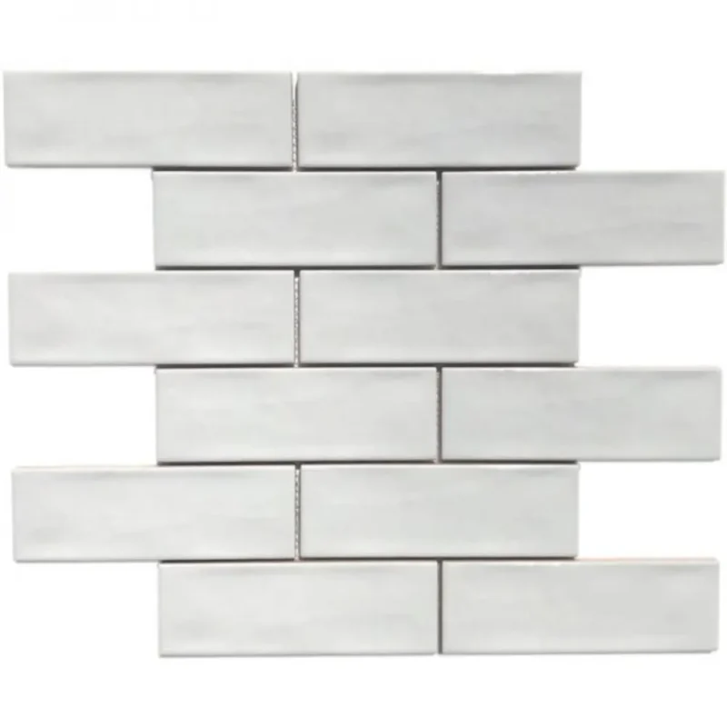 Pukka Tile Beyaz 2x6 Brick Porselen Mozaik