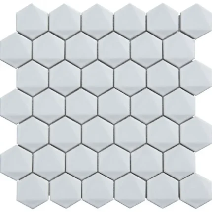 Pukka Tile Beyaz 3D Hexagon Porselen Mozaik - Beyaz-3D-Hexagon - Porselen Mozaik