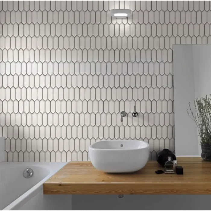 Pukka Tile Beyaz Small Picket Porselen Mozaik - Beyaz-Small-Picket - Porselen Mozaik - 1
