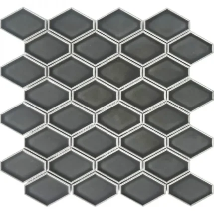 Pukka Tile Duman Grisi Clipped Diamond Porselen Mozaik