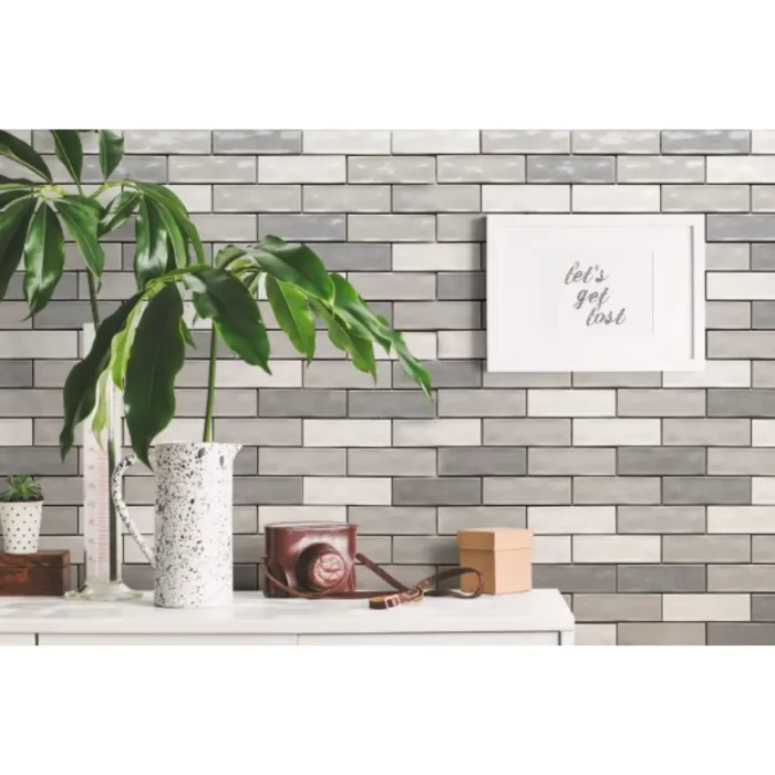 Pukka Tile Gri Blend 2x6 Brick Porselen Mozaik