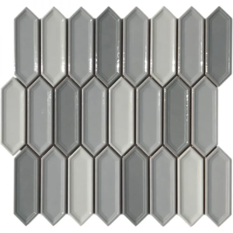 Pukka Tile Gri Blend Small Picket Porselen Mozaik - Gri-Blend-Small-Picket - Porselen Mozaik