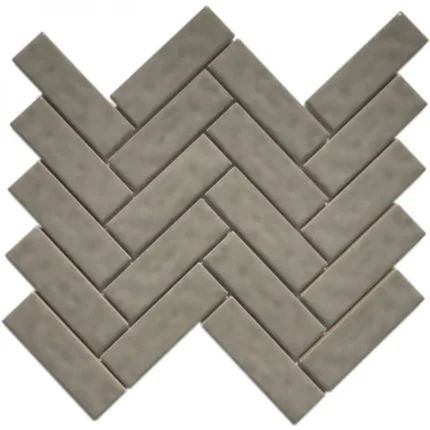 Pukka Tile Kahve Rengi Herringbone Porselen Mozaik