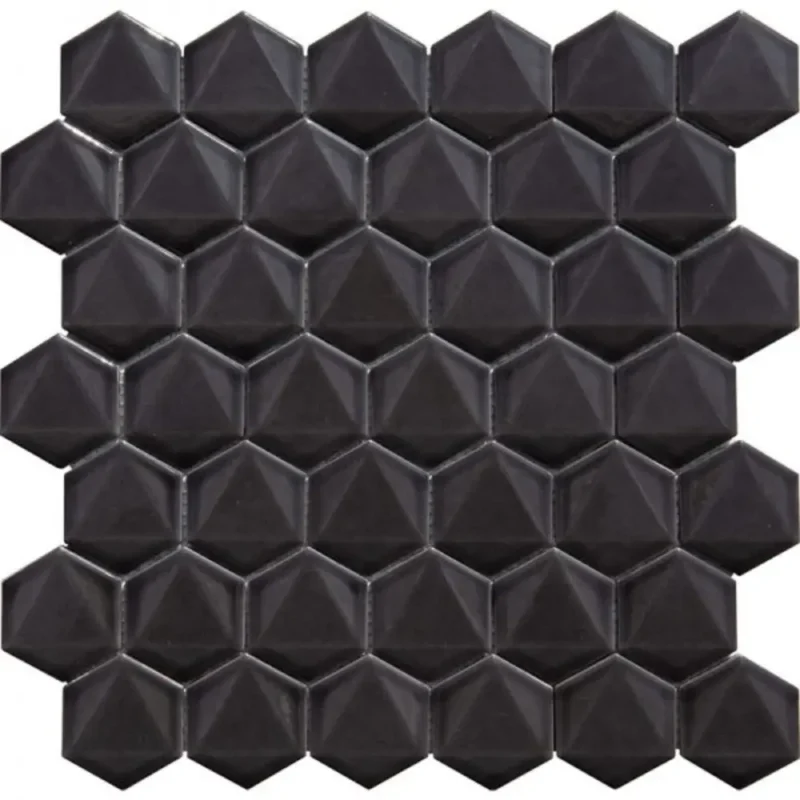 Pukka Tile Koyu Vizon 3D Hexagon Porselen Mozaik
