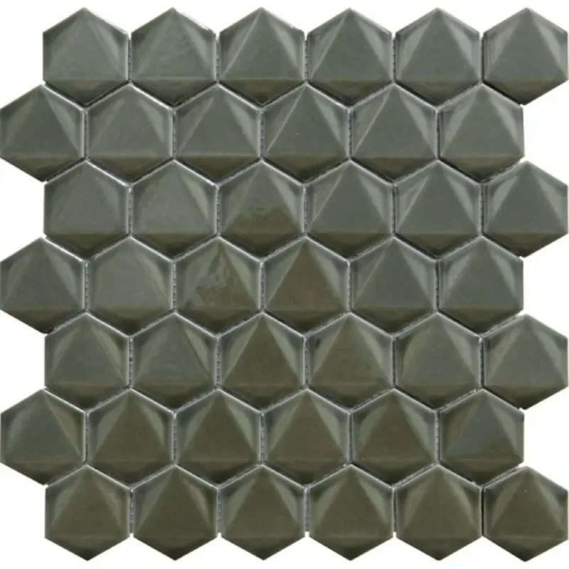 Pukka Tile Koyu Yeşil 3D Hexagon Porselen Mozaik - Koyu-Yeşil-3D-Hexagon - İNDİRİMLİ FIRSAT ÜRÜNLERİ, Porselen Mozaik