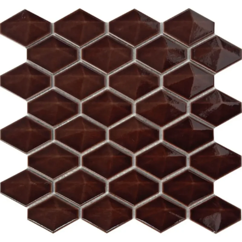 Pukka Tile Merlot Kahve Rengi Solid Signature Porselen Mozaik - Merlot-Kahve-Rengi-Solid-Signature - Porselen Mozaik