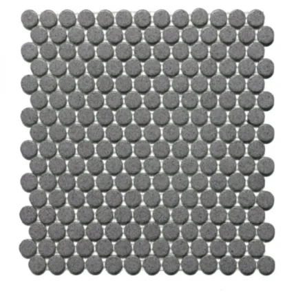 Pukka Tile Snowy 01Glossy Penny Round Porselen Mozaik